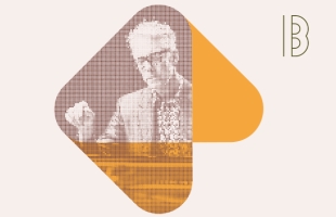 A stylised image of Chad Lawson, with an orange and brown transparent tint