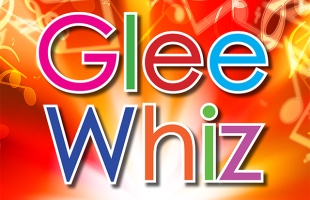 Glee Whiz - Main image - The letters are all in different colours against an orage background, with a Spotlight shining from behind