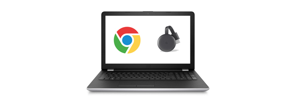 A laptop and a Google Chromecast.