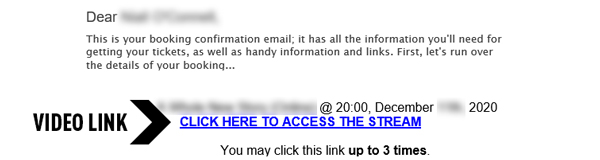 Image of confirmation email with video link.