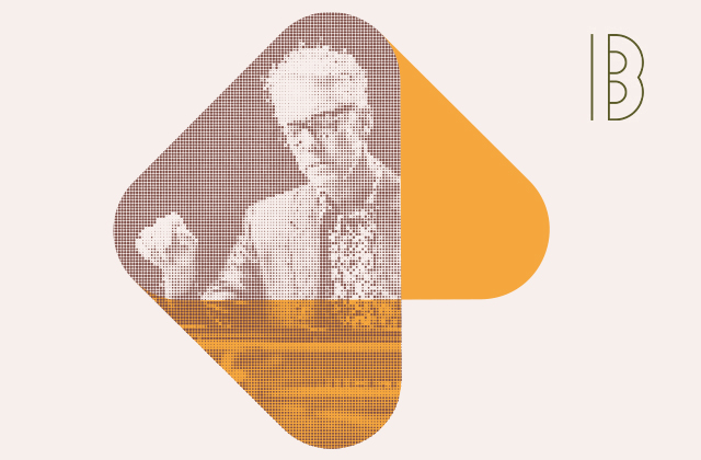 A stylised image of Chad Lawson, with an orange and brown transparent tint