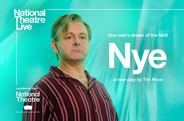 Poster image for Nye, featuring Michael Sheen in striped pyjamas, looking sullen.